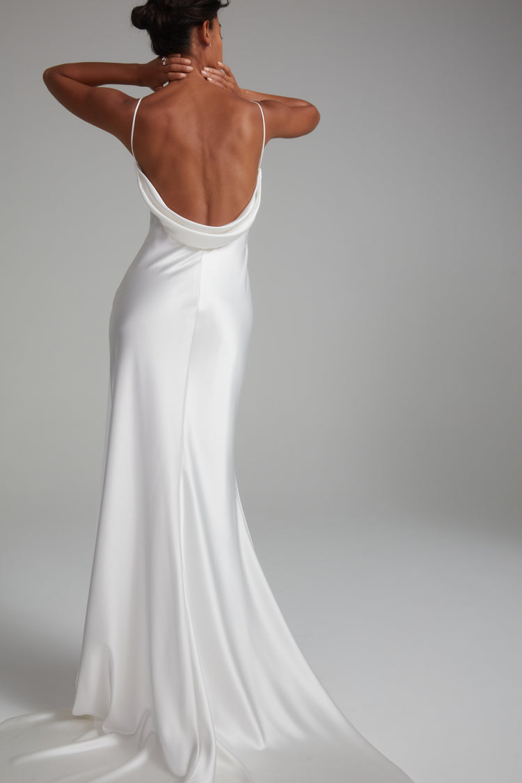 Lowback Silk Dress Backless Slip Dress Bridal Silk Slip Dress 