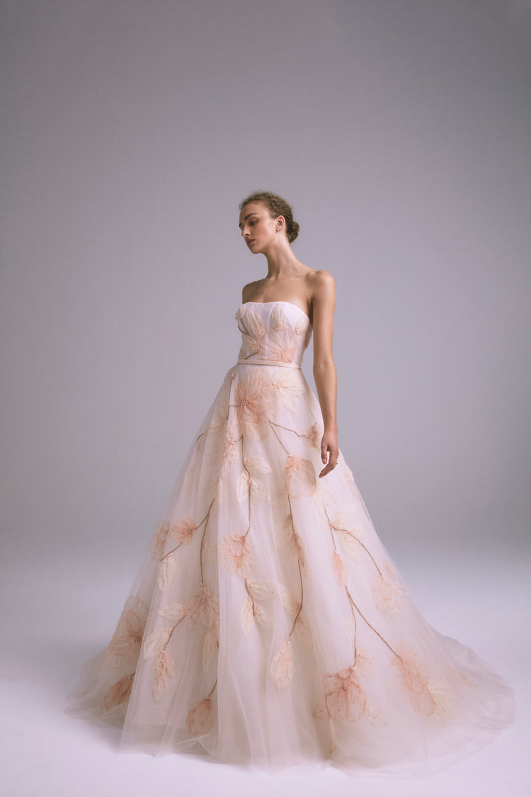 forest wedding dress Floral off Shoulder A Line Dress Wedding Colorful Rustic Bridal Dress With Flowers Autumn Wildflower Wedding Gown Hippy If you cant find the color you want above Unique Wedding Dresses- Nymph Collection