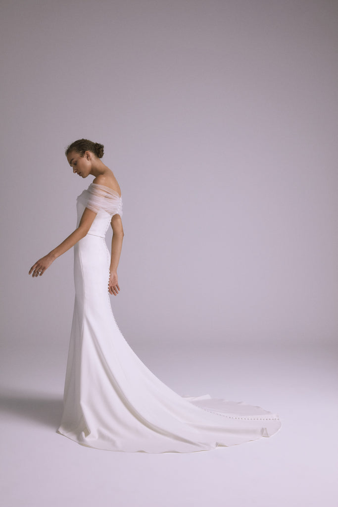 Product AS830 - Ruched tulle wrap - Ivory Image