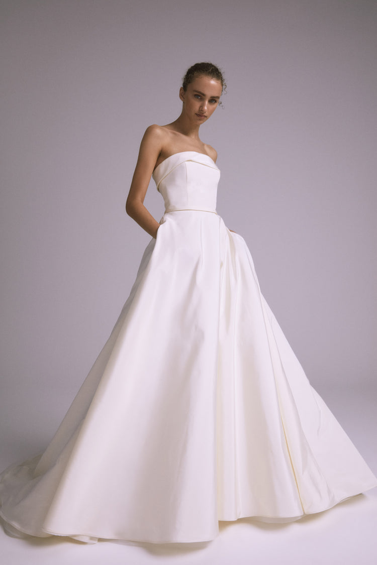 amsale strapless silk faille bow dress Strapless Bow Dress Amsale