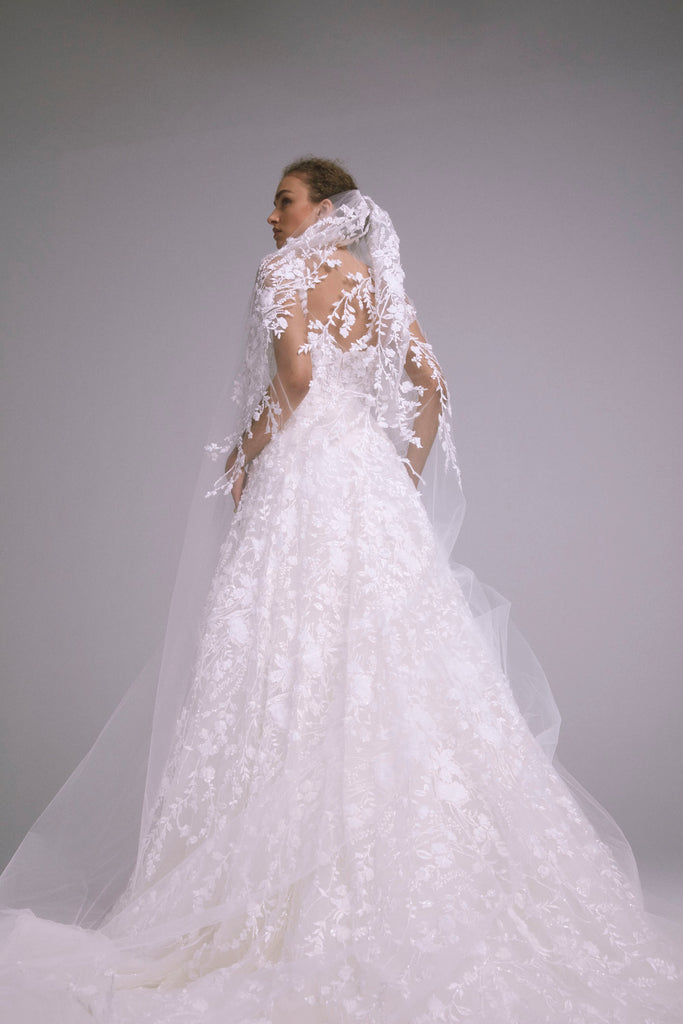 Product AVA814 - Floral Embroidery - Ivory Image