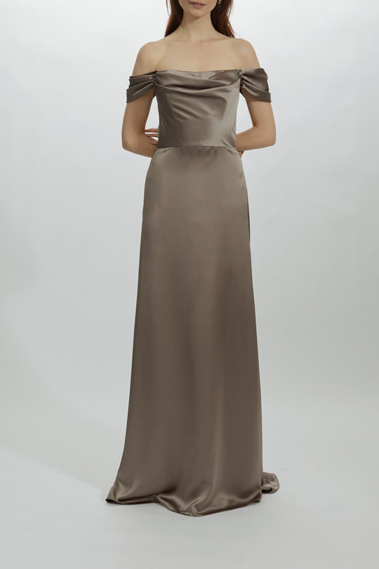 Daphne, $340, dress from Collection Bridesmaids by Amsale, Fabric: fluid-satin