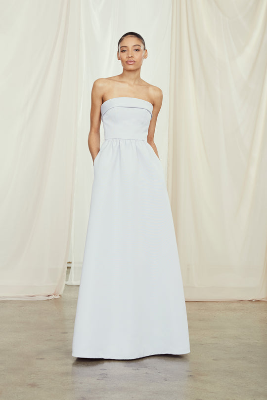 Rene, $300, dress from Collection Bridesmaids by Amsale, Fabric: faille