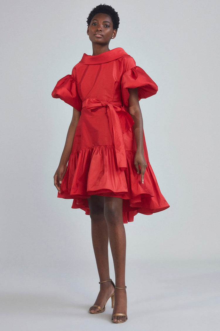 P388T - Taffeta Trapeze Dress - Cobalt, dress by color from Collection Evening by Amsale