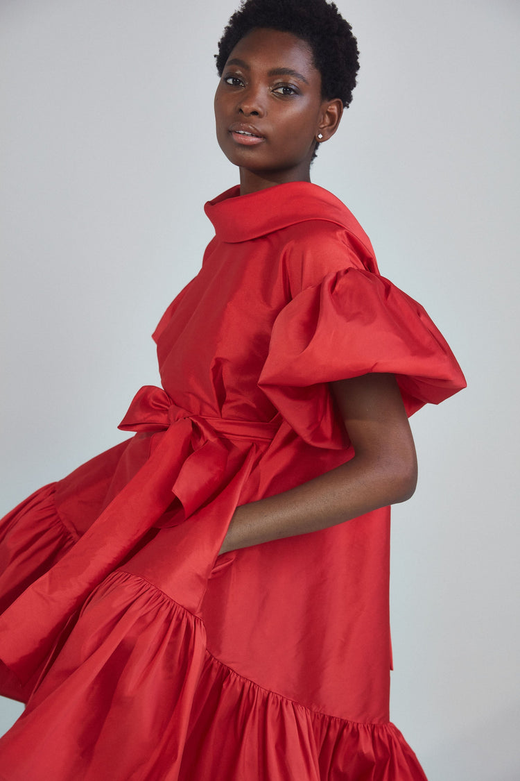 P388T - Taffeta Trapeze Dress - Cobalt, dress by color from Collection Evening by Amsale