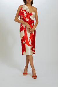 P527 - Printed Oversize Bow Dress