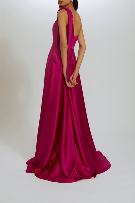 P538S - One-Shoulder A-line Gown