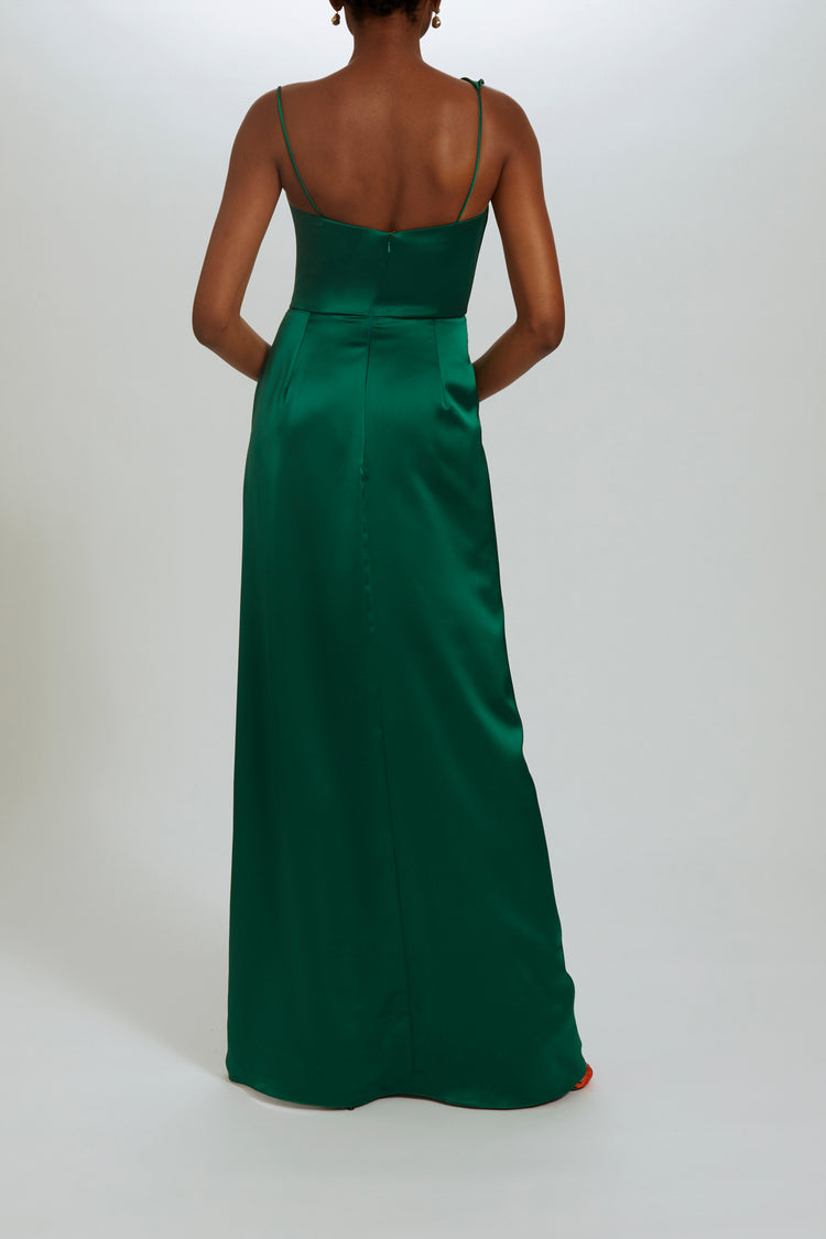 P552S - Asymmetric Spaghetti Strap Gown, dress from Collection Evening by Amsale, Fabric: fluid-satin