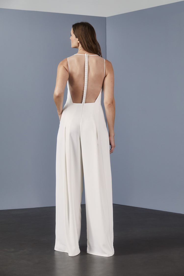 LW136 - Sheer back Jumpsuit - Ivory, dress by color from Collection Little White Dress by Amsale
