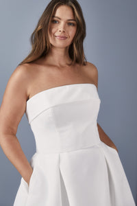 LW140 - Faille Dress - Silk-White