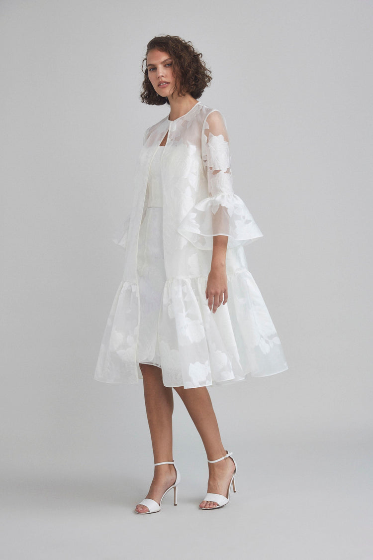 LW197 - Rose Fil-Coupe Coat - Ivory, dress by color from Collection Little White Dress by Amsale
