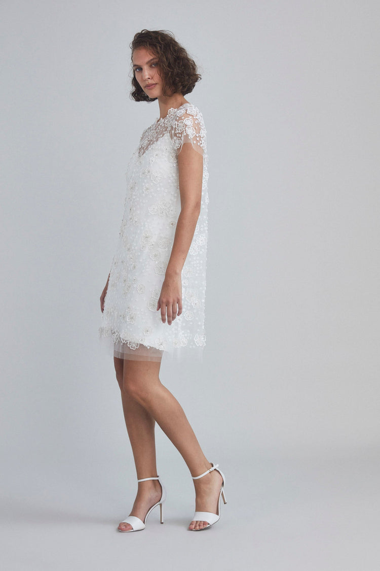 LW202 - Floral Sheath Dress - Ivory, dress by color from Collection Little White Dress by Amsale