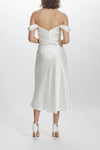 LW205 - Draped Bodice Dress, dress from Collection Little White Dress by Amsale, Fabric: fluid-satin