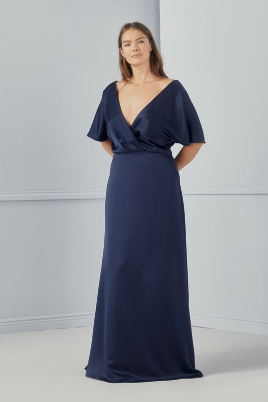 Diem, $300, dress from Collection Bridesmaids by Amsale, Fabric: fluid-satin