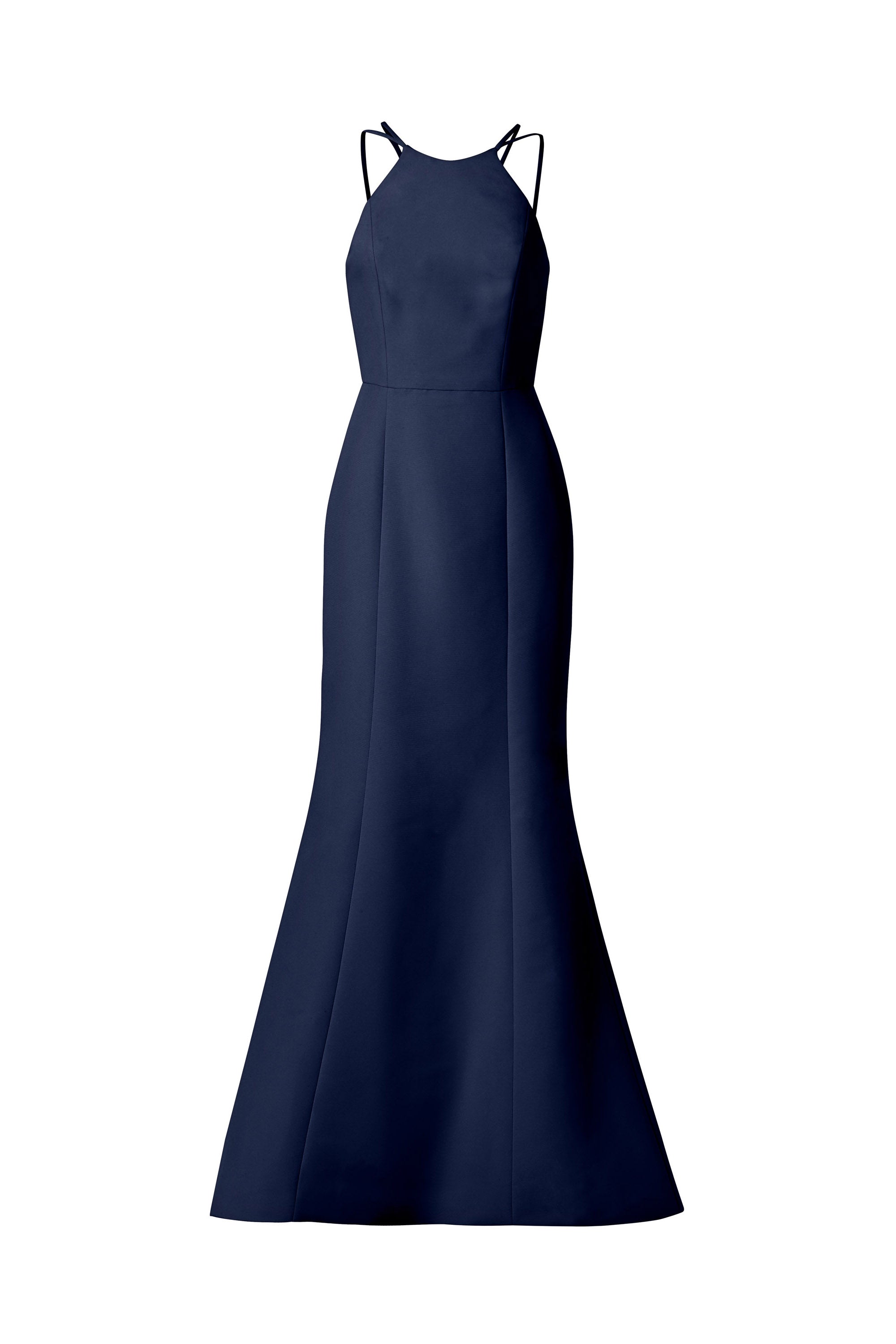 AMSALE Dress on sale Bridesmaid Prom Maxi Formal Gown Short Sleeve Navy Blue GB173P 4