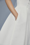 LW162 - High Neck Faille Dress - Silk-White, dress by color from Collection Little White Dress by Amsale