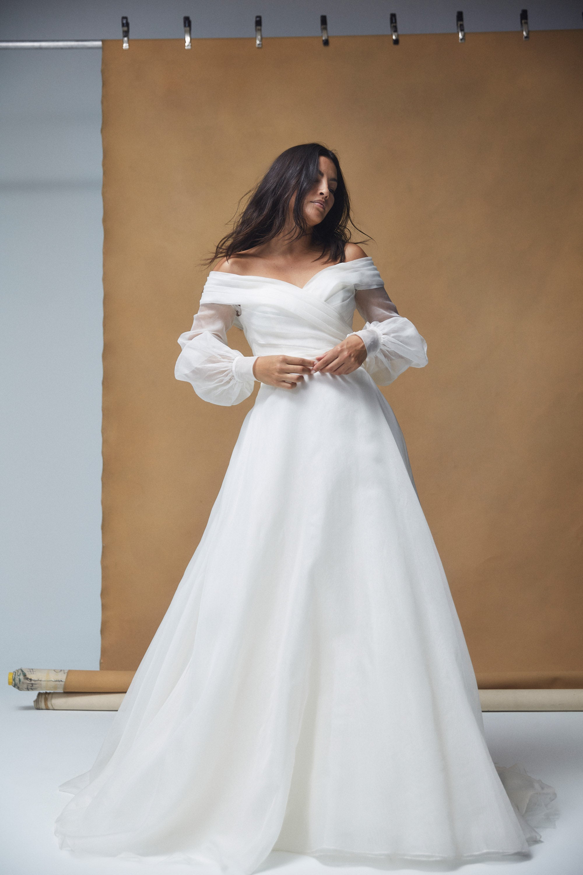 Off the Shoulder Wedding Dress Amsale