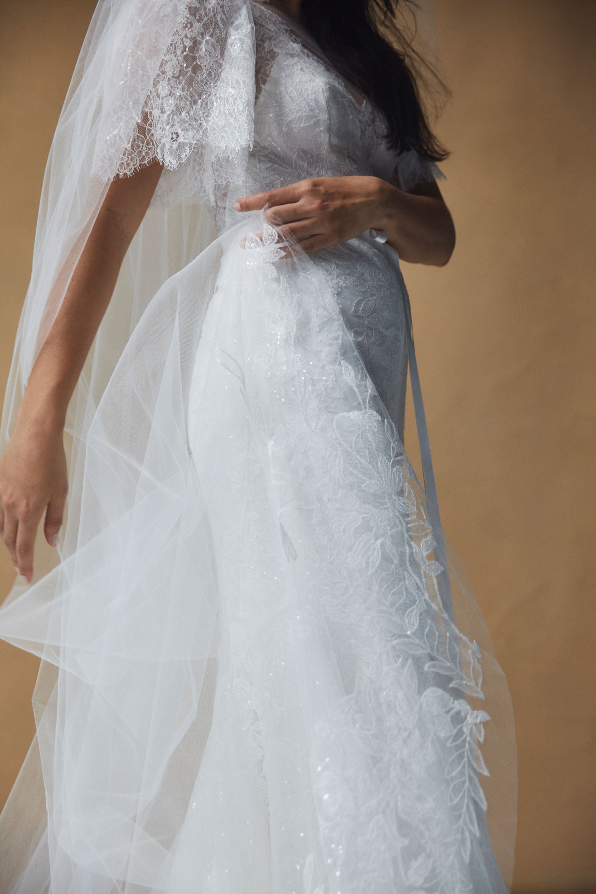 Sequin Lace Veil – Amsale