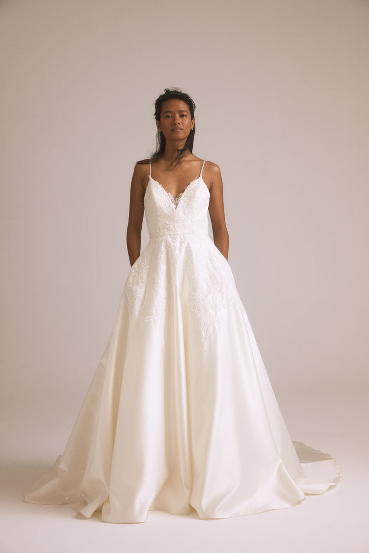 Valencia - Silk-White, dress by color from Collection Bridal by Nouvelle Amsale
