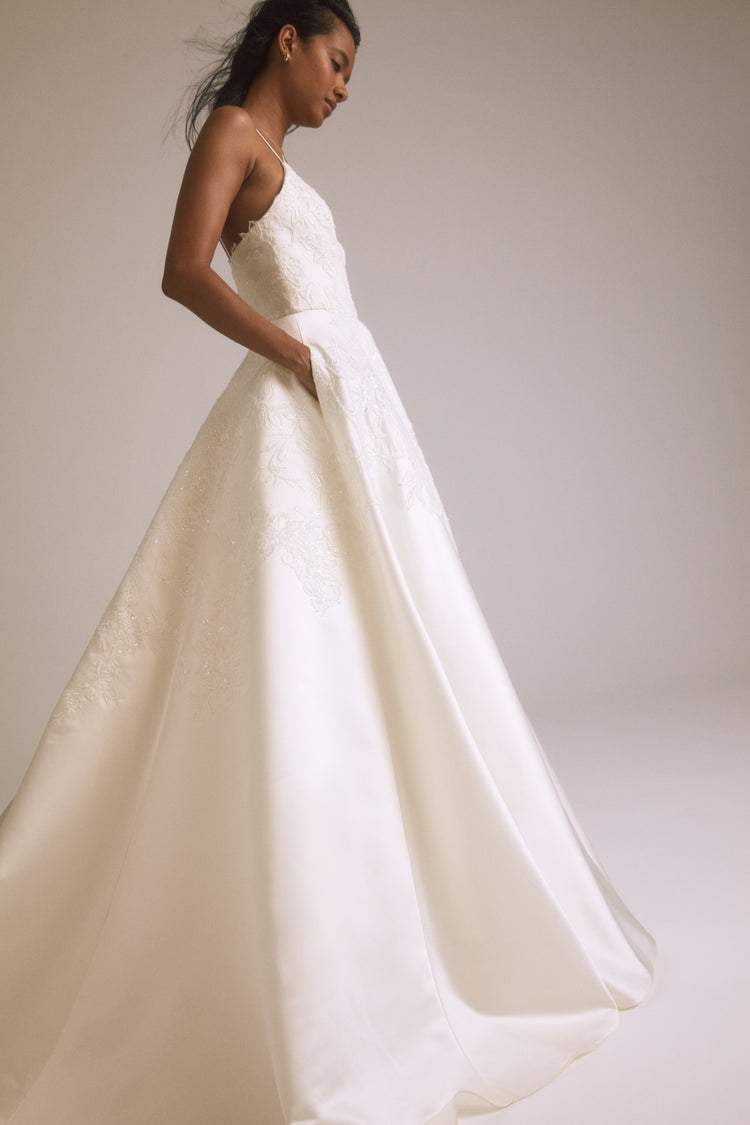 Valencia - Silk-White, dress by color from Collection Bridal by Nouvelle Amsale