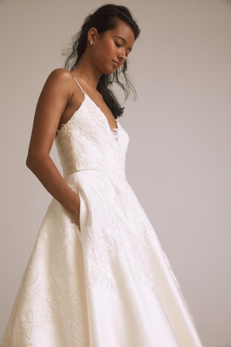 Valencia - Silk-White, dress by color from Collection Bridal by Nouvelle Amsale