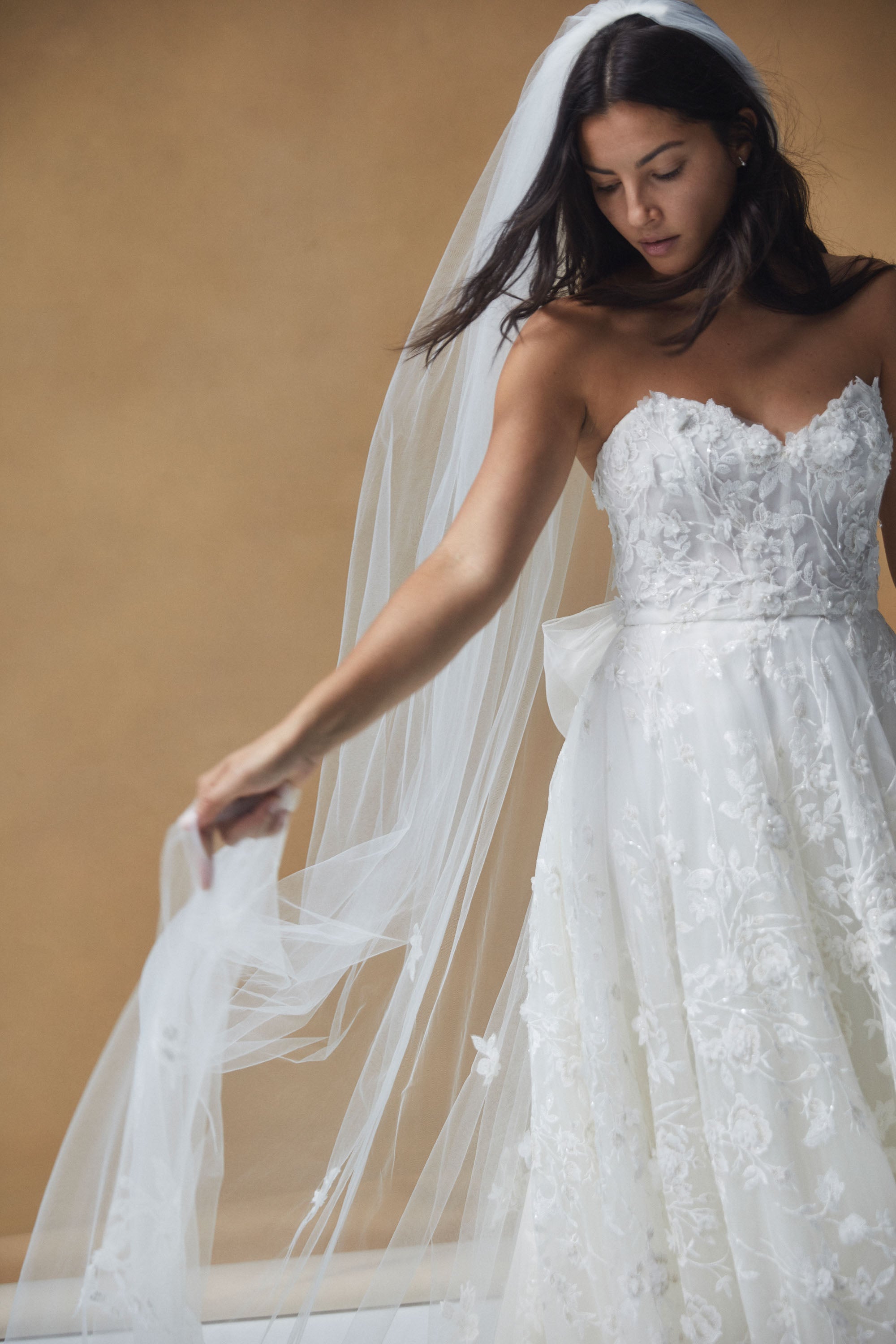 Amsale Embroidered Floral Veil Anthropologie Embellished Floral Veil – Amsale main image 3