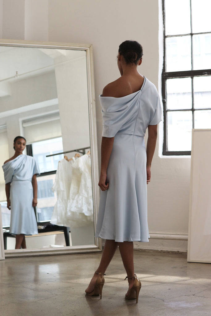 Product P391S - Draped Bodice Dress - Marigold Image