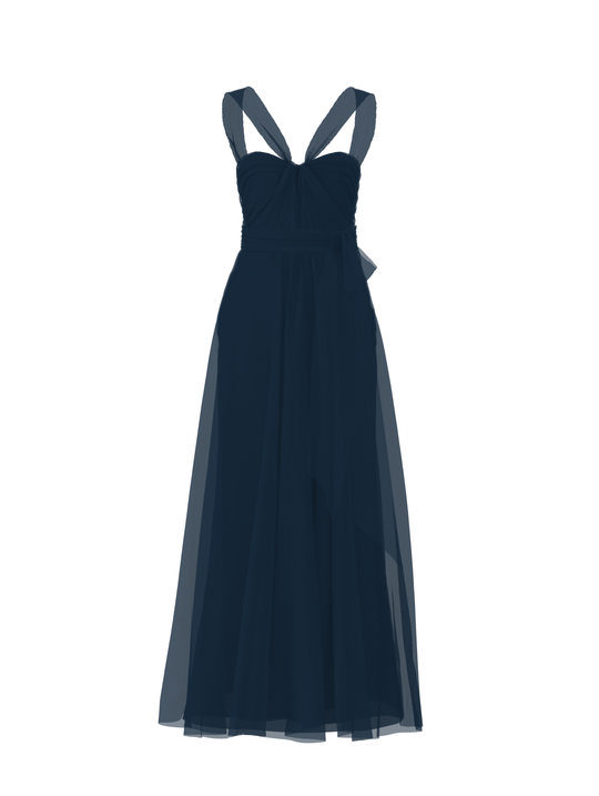 Bodice(Cerisa), Skirt(Justine),Belt(Sash), navy, $270, combo from Collection Bridesmaids by Amsale x You