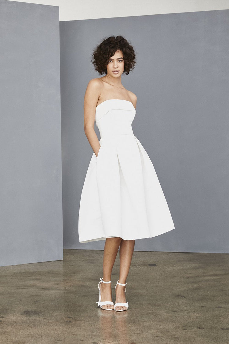LW140 - Faille Dress - Silk-White, dress by color from Collection Little White Dress by Amsale
